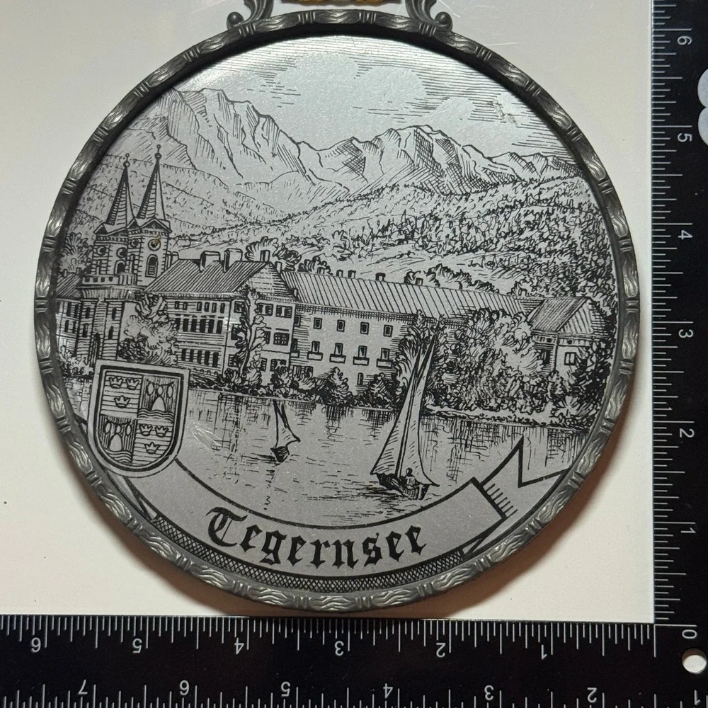 Vintage Decorative Wall Hanging Scenic Town Cityscape Embroidered Ribbon Germany